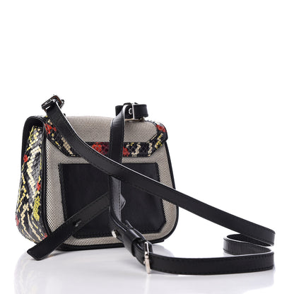 Proenza Schouler Canvas Ayers Calfskin Tiny Kent Shoulder Bag Black White 3 of 11