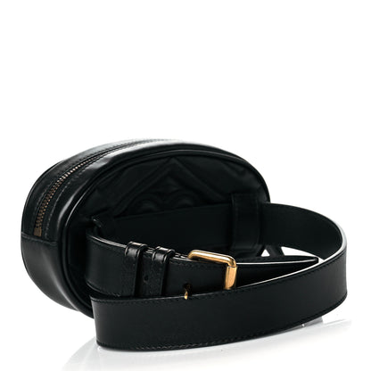 Gucci Calfskin Matelasse GG Marmont Belt Bag 85 34 Black 3 of 13