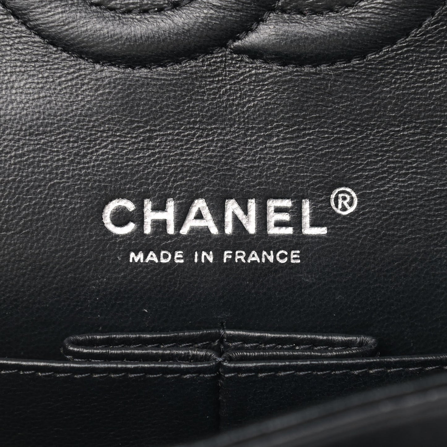Patent Quilted Medium Double Flap Black