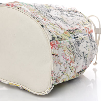 Alexander Wang Canvas Painted Walker Doodle Print Bucket Backpack Multicolor 9 of 13