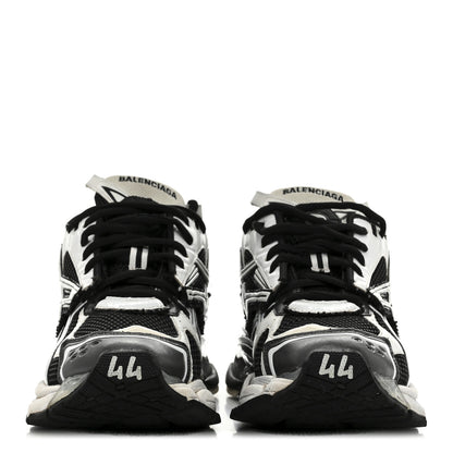 Balenciaga Mesh Rubber Bi-Color Mens Runner Sneakers 44 White Black 3 of 8