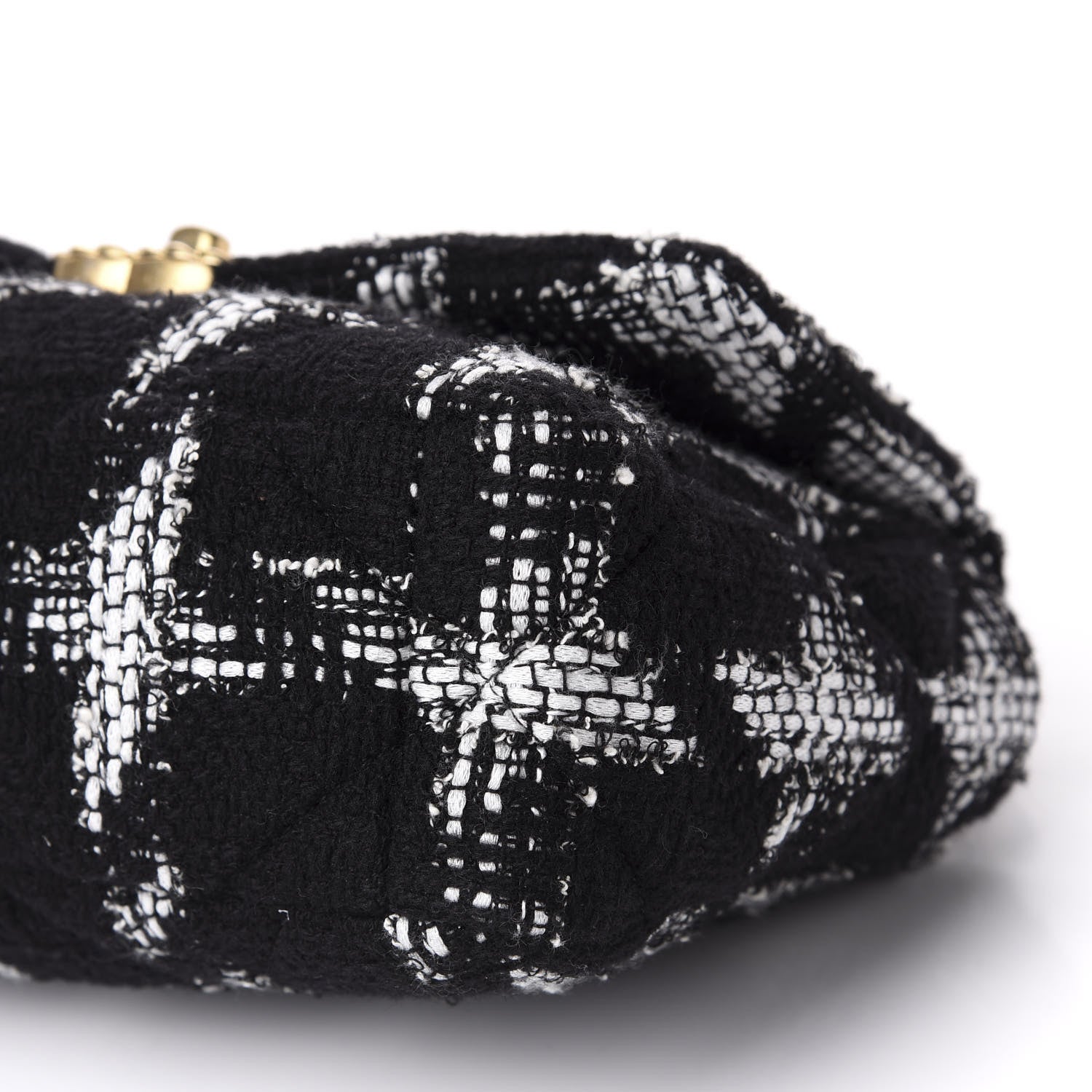 Chanel Tweed Quilted Medium 19 Flap Black White 8 of 12
