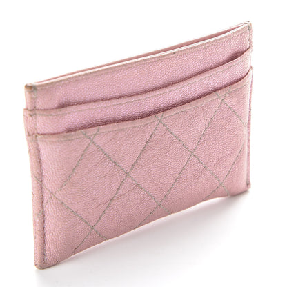 Chanel Iridescent Caviar Quilted Card Holder Rose Pink 3 of 8
