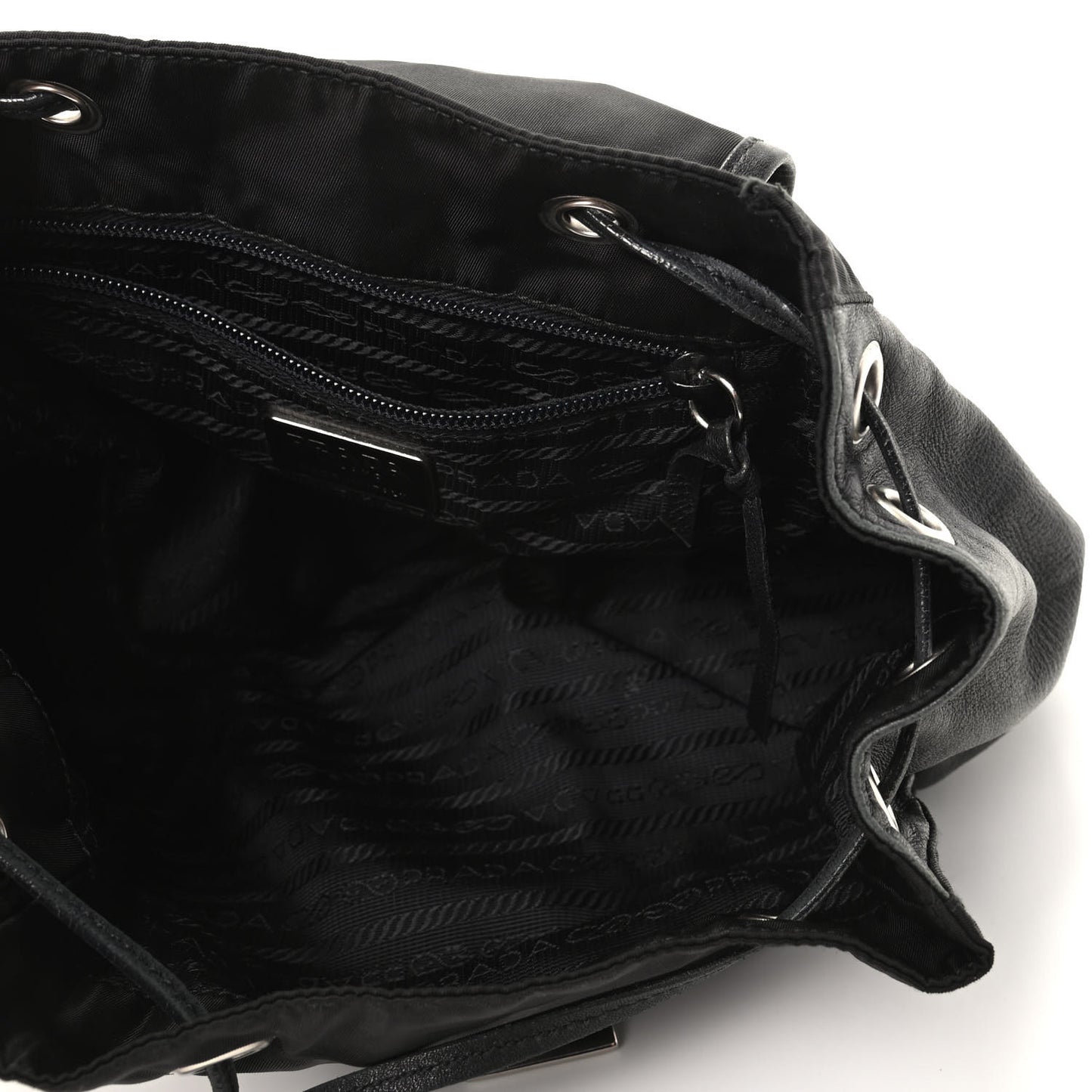 Tessuto Nylon Calfskin Backpack Black