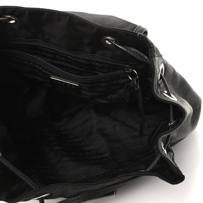 Prada Tessuto Nylon Calfskin Backpack Black 5 of 9