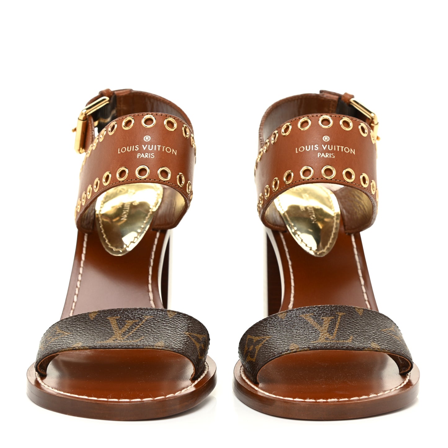 Calfskin Monogram Passenger Sandals 37.5 Cognac
