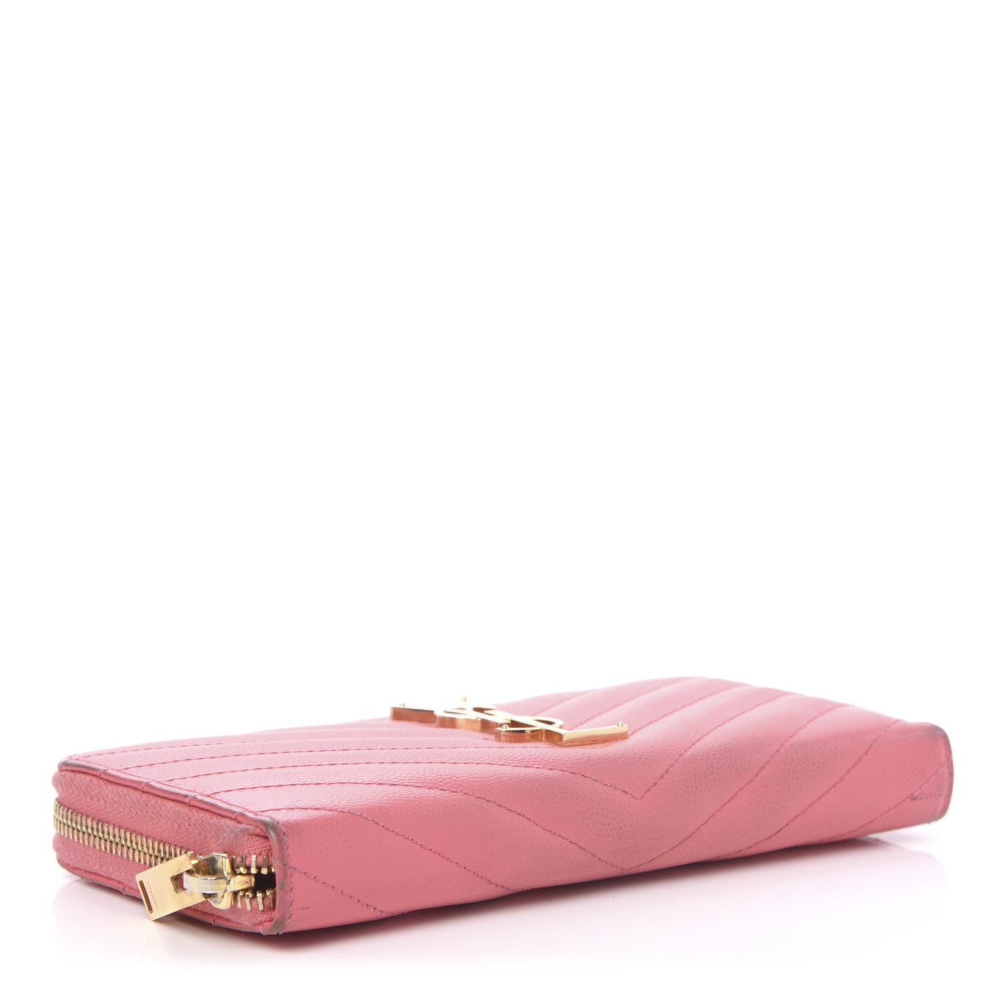 Grain De Poudre Matelasse Chevron Monogram Zip Around Wallet Bubblegum