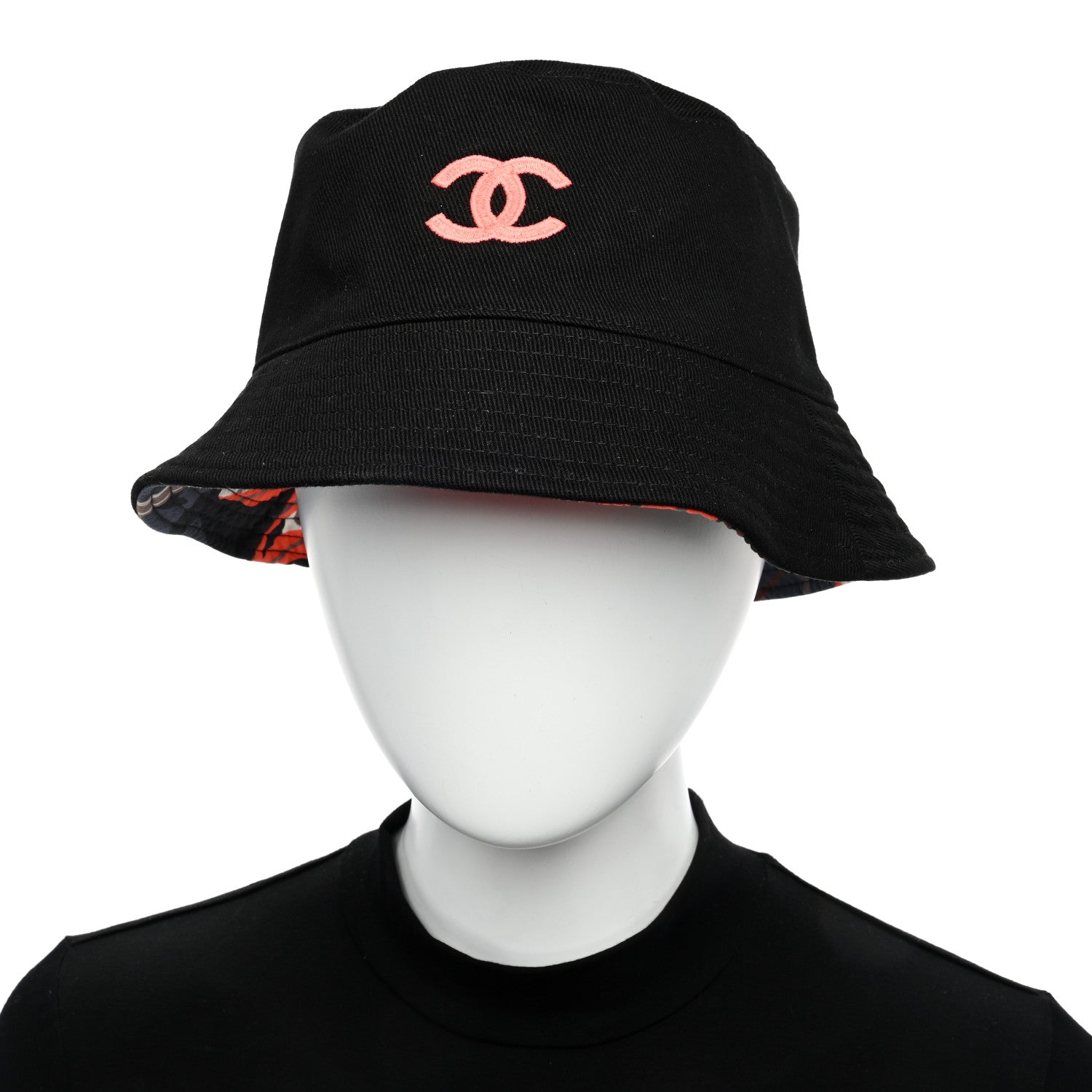 Chanel Canvas CC Bucket Hat Black Black Orange 1489905 – FASHIONPHILE