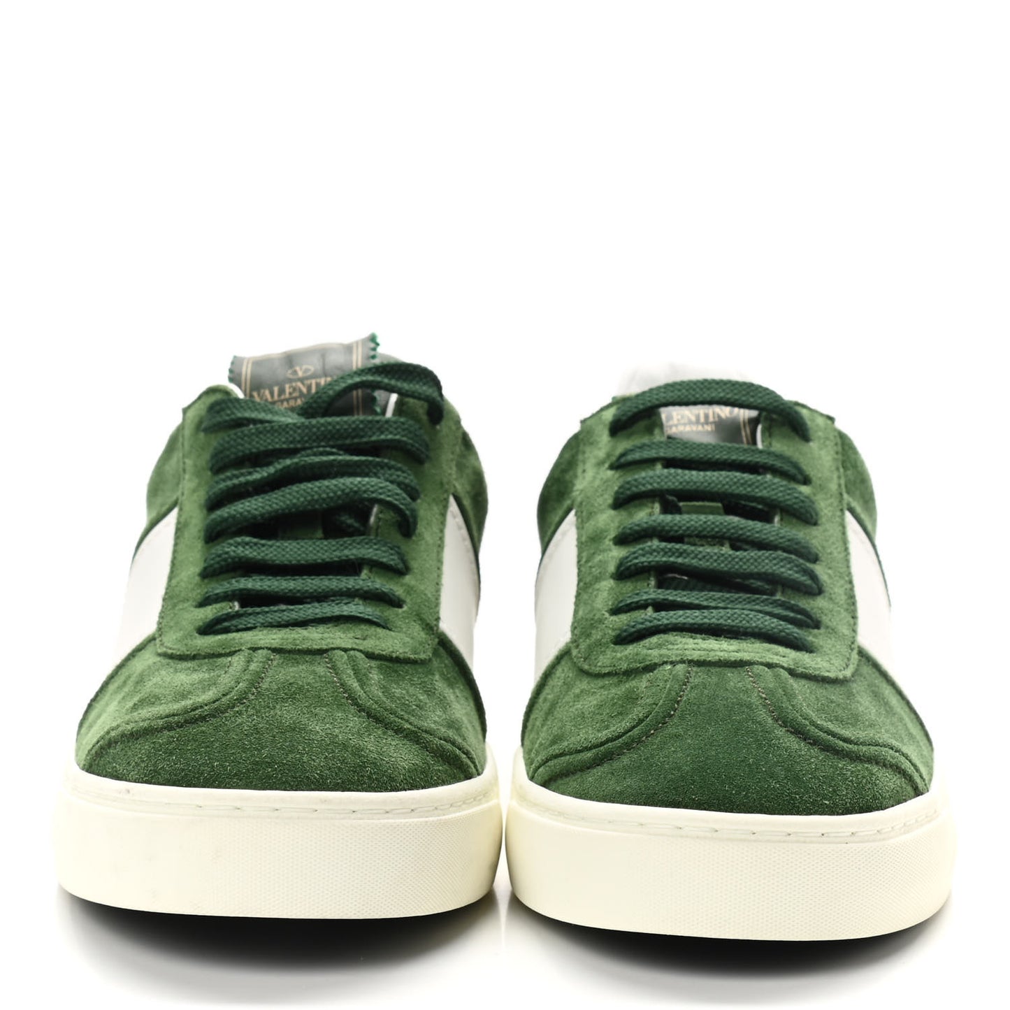 Suede Calfskin Mens Rockstud Flycrew Sneakers 41 Olive White