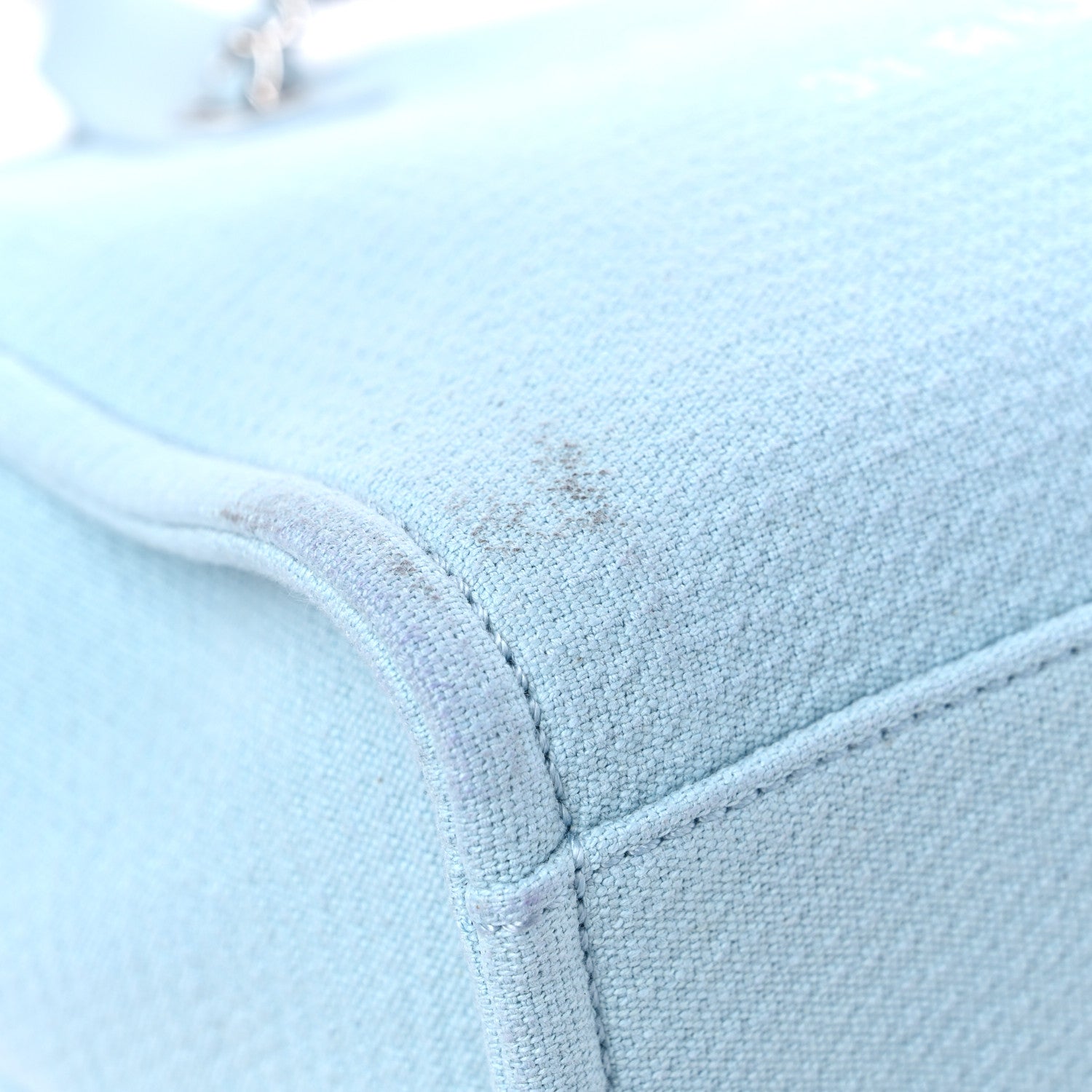 Chanel Mixed Fibers Small Deauville Tote Light Blue 9 of 15