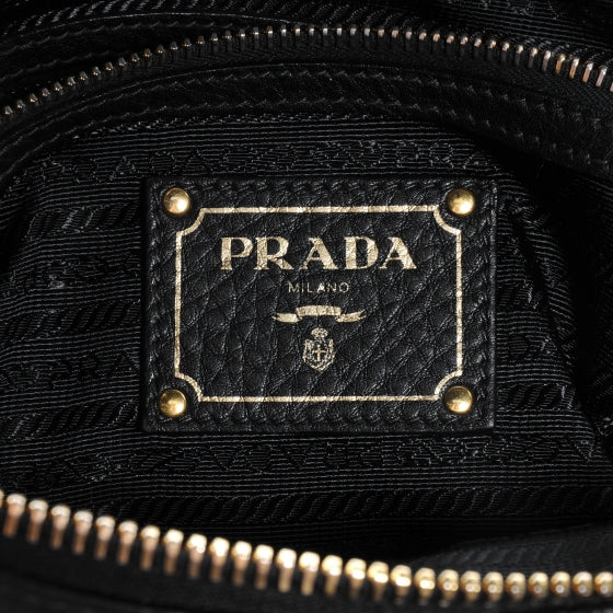 Prada Vitello Daino Boston Bag Black 8 of 11