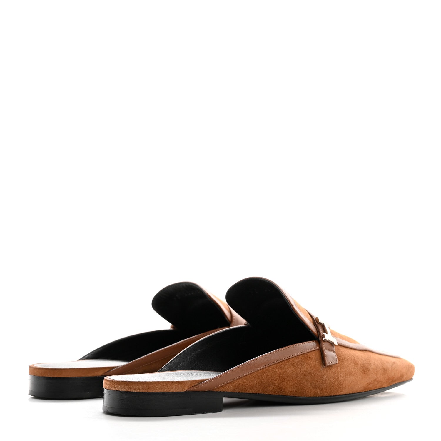 Hermes Suede Goatskin Groupie Mules 39 Brun Amourette 5 of 14
