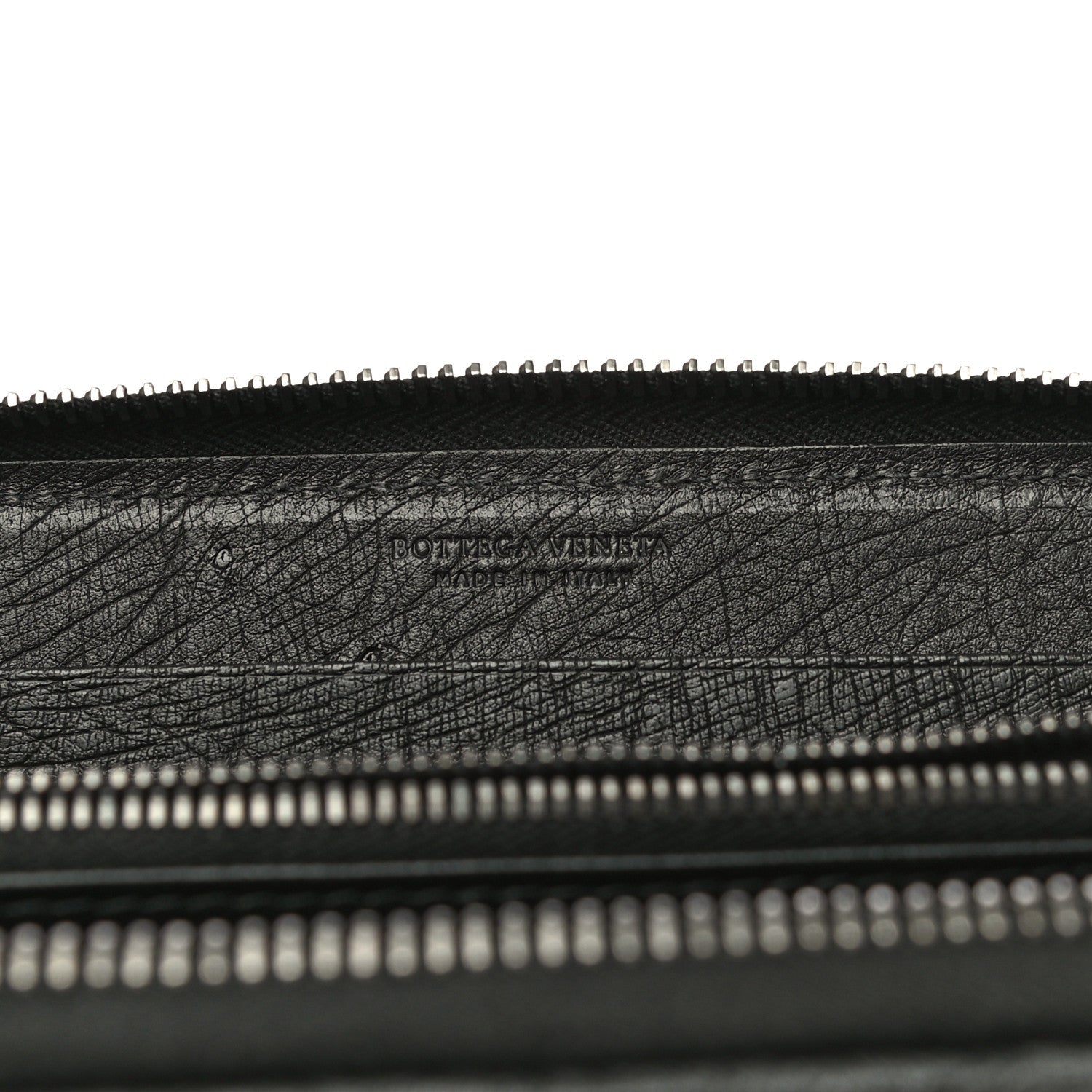 Bottega Veneta Ostrich Zip Around Wallet Black 6 of 11