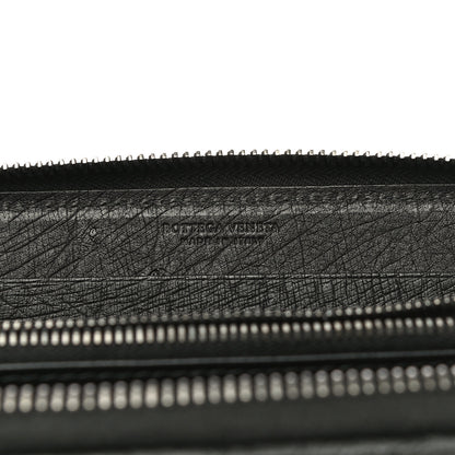 Bottega Veneta Ostrich Zip Around Wallet Black 6 of 11
