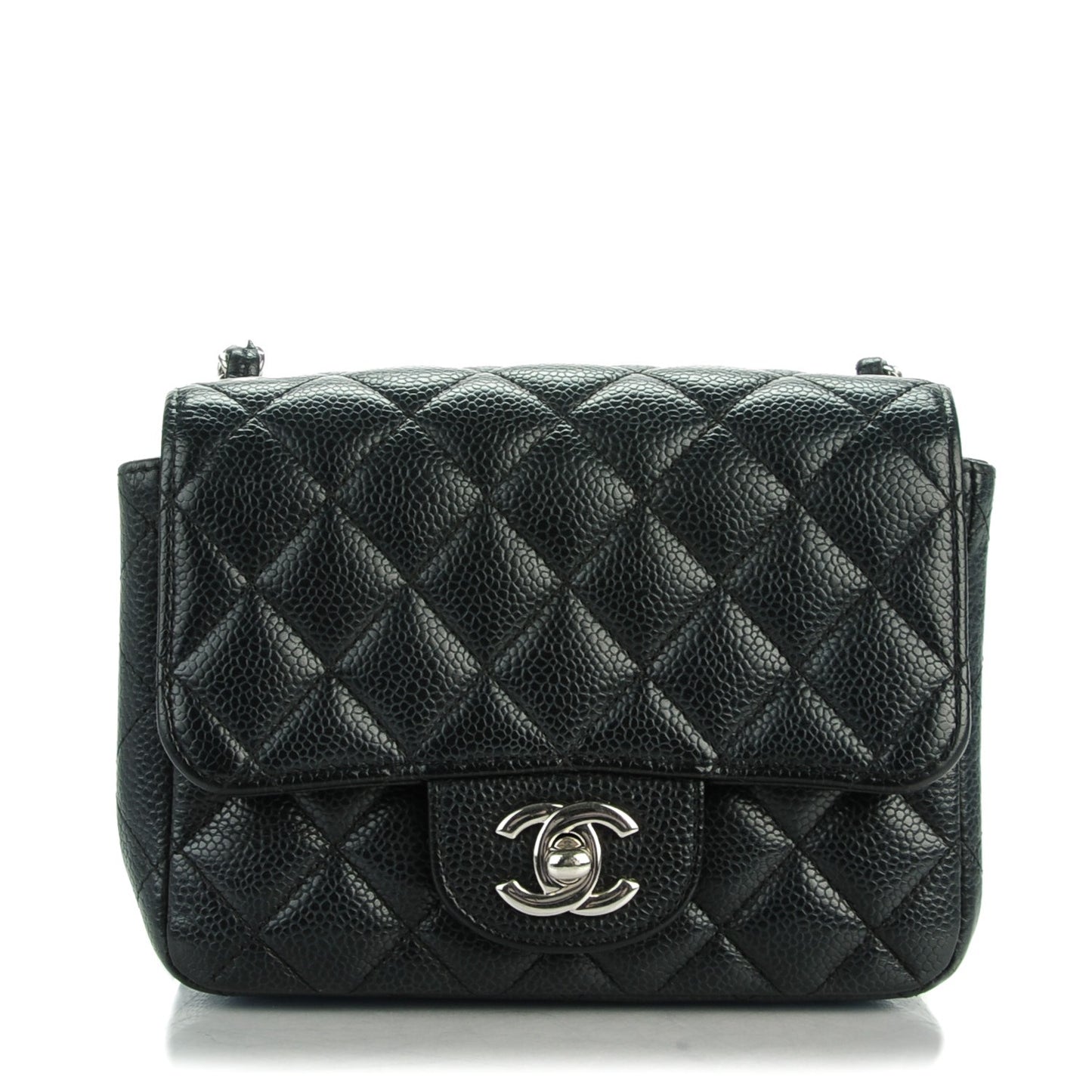 Caviar Quilted Mini Square Flap Black