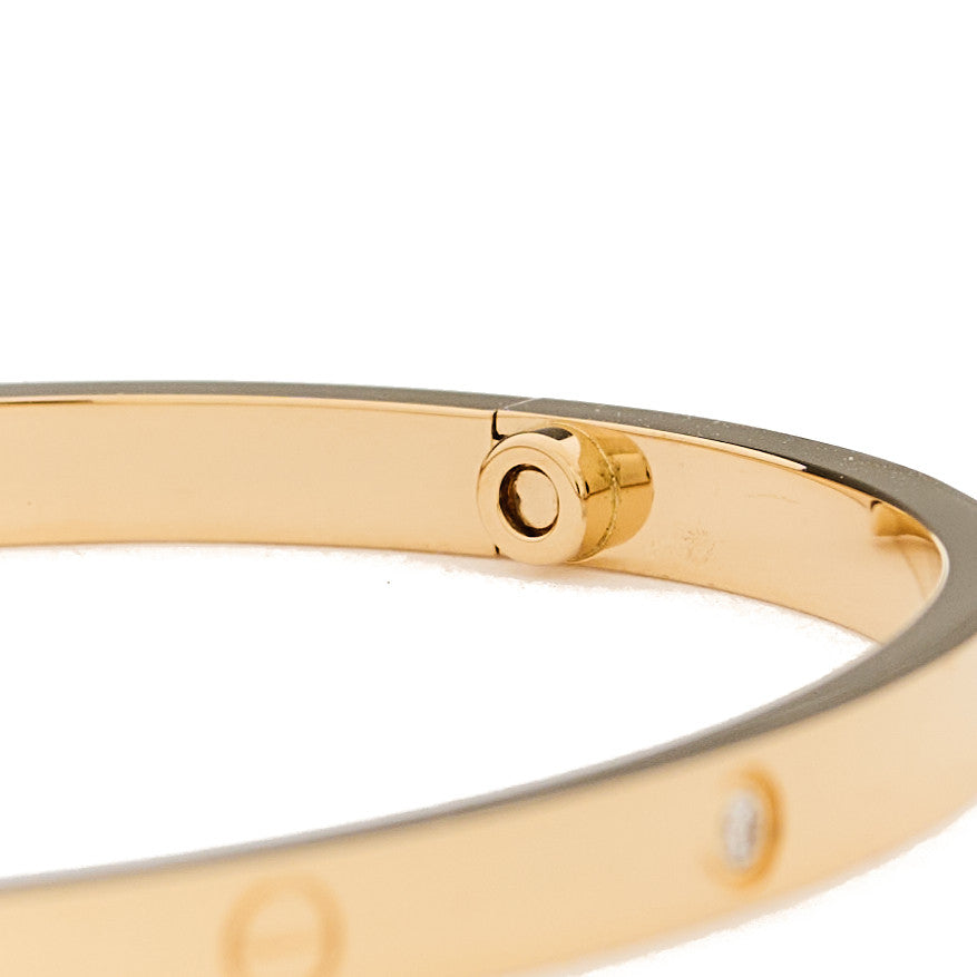 Cartier 18K Yellow Gold 6 Diamond Small LOVE Bracelet 16 5 of 9