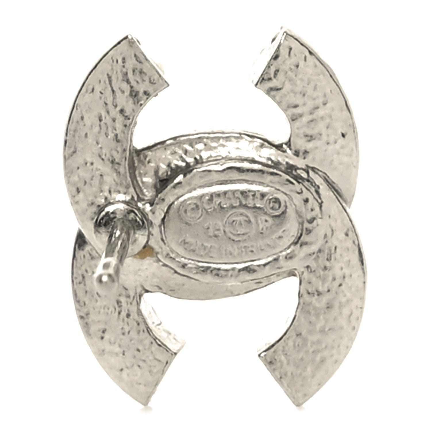Chanel Crystal Pearl CC Earrings Silver 4 of 5