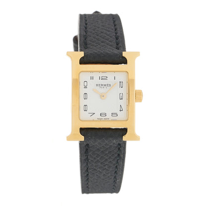 Hermes Stainless Steel Epsom 17.2mm Heure H Hour Quartz Watch Noir 1 of 5