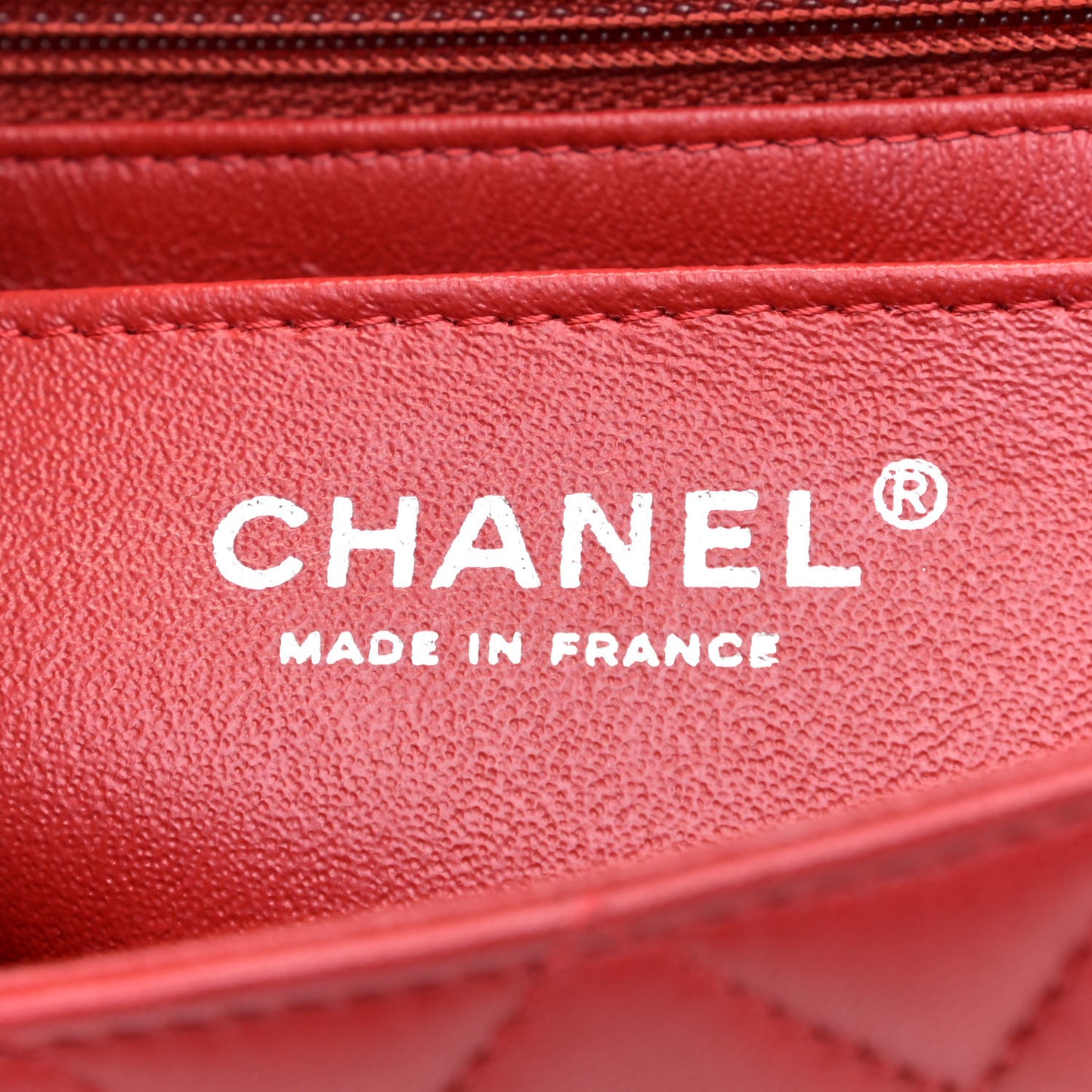 Lambskin Quilted Mini Rectangular Flap Red