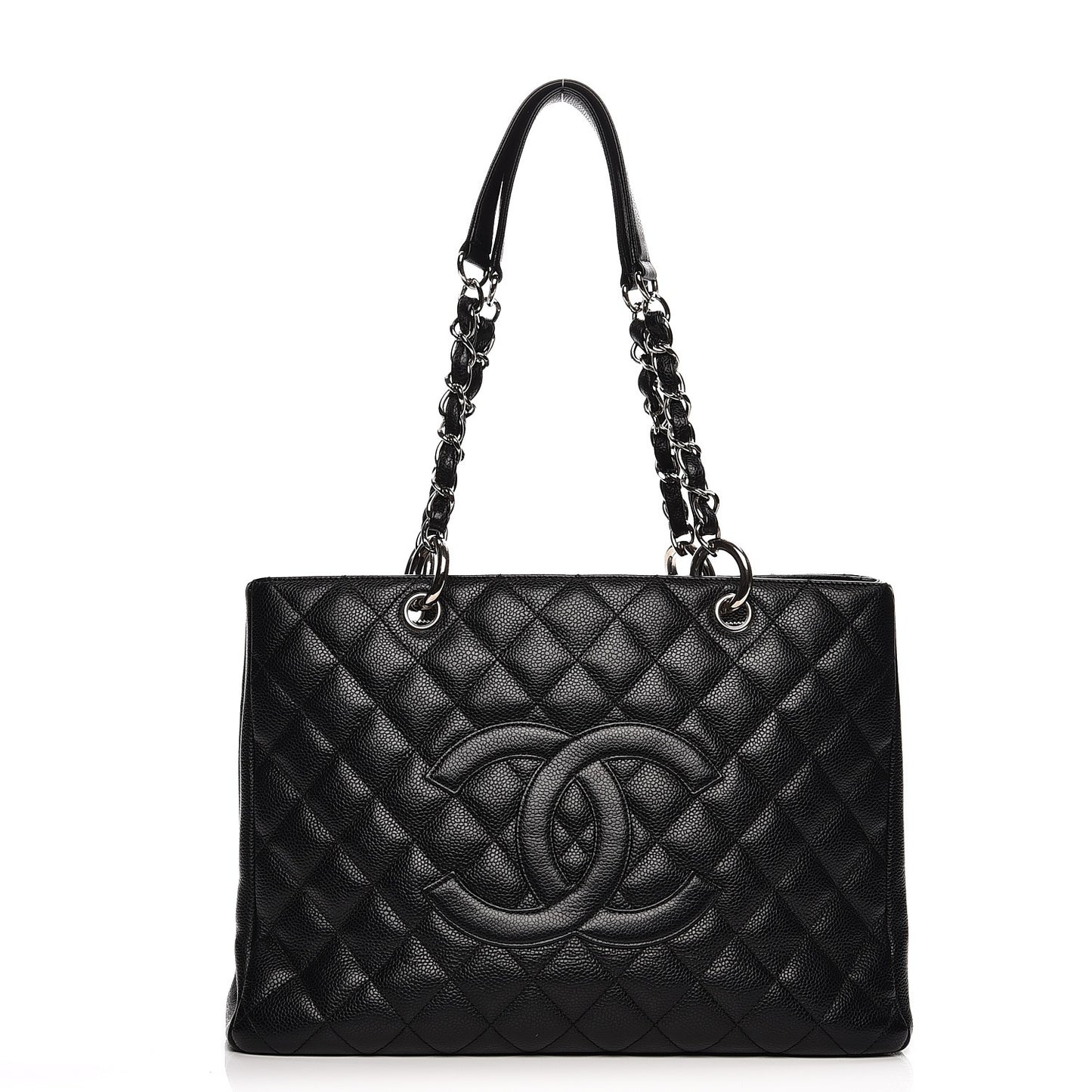 Caviar Quilted Grand Shopping Tote GST Black