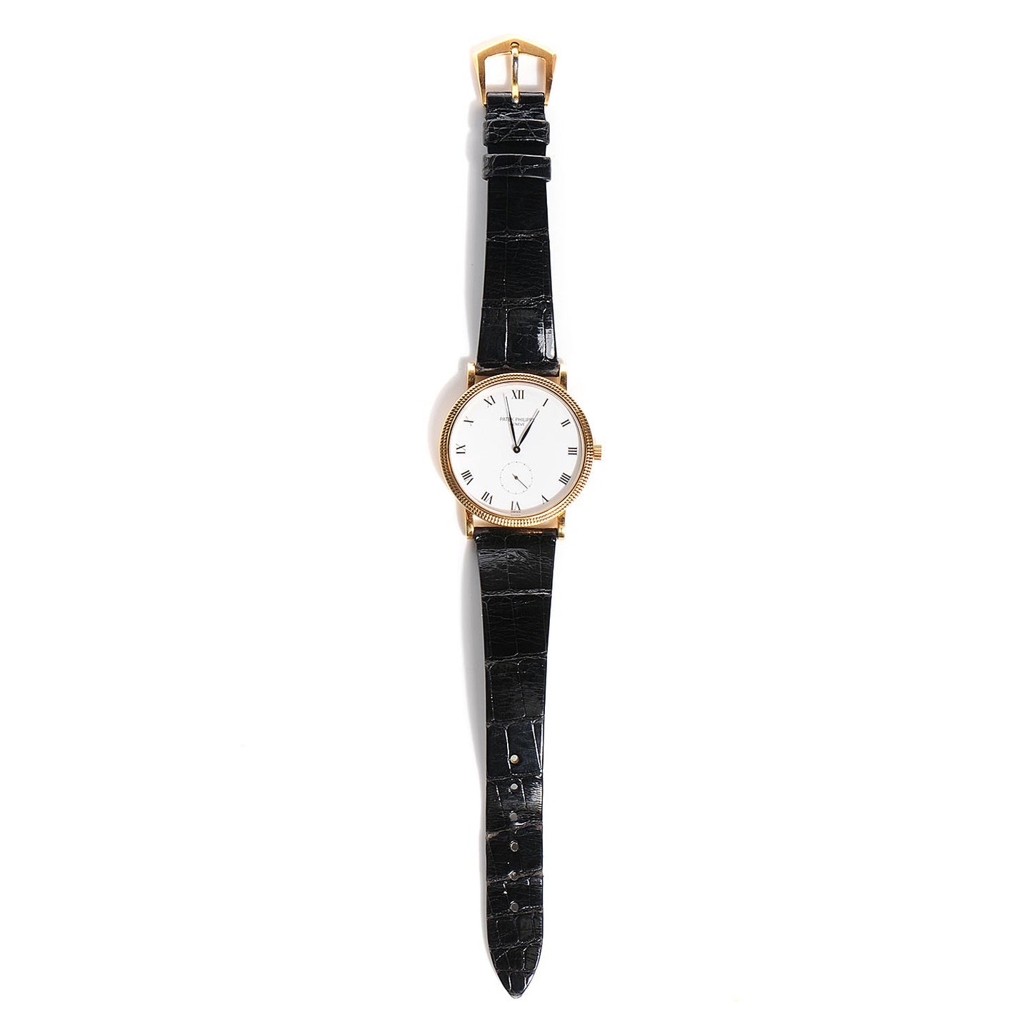 18K Yellow Gold Alligator 33mm Calatrava Manual Winding Watch 3919R