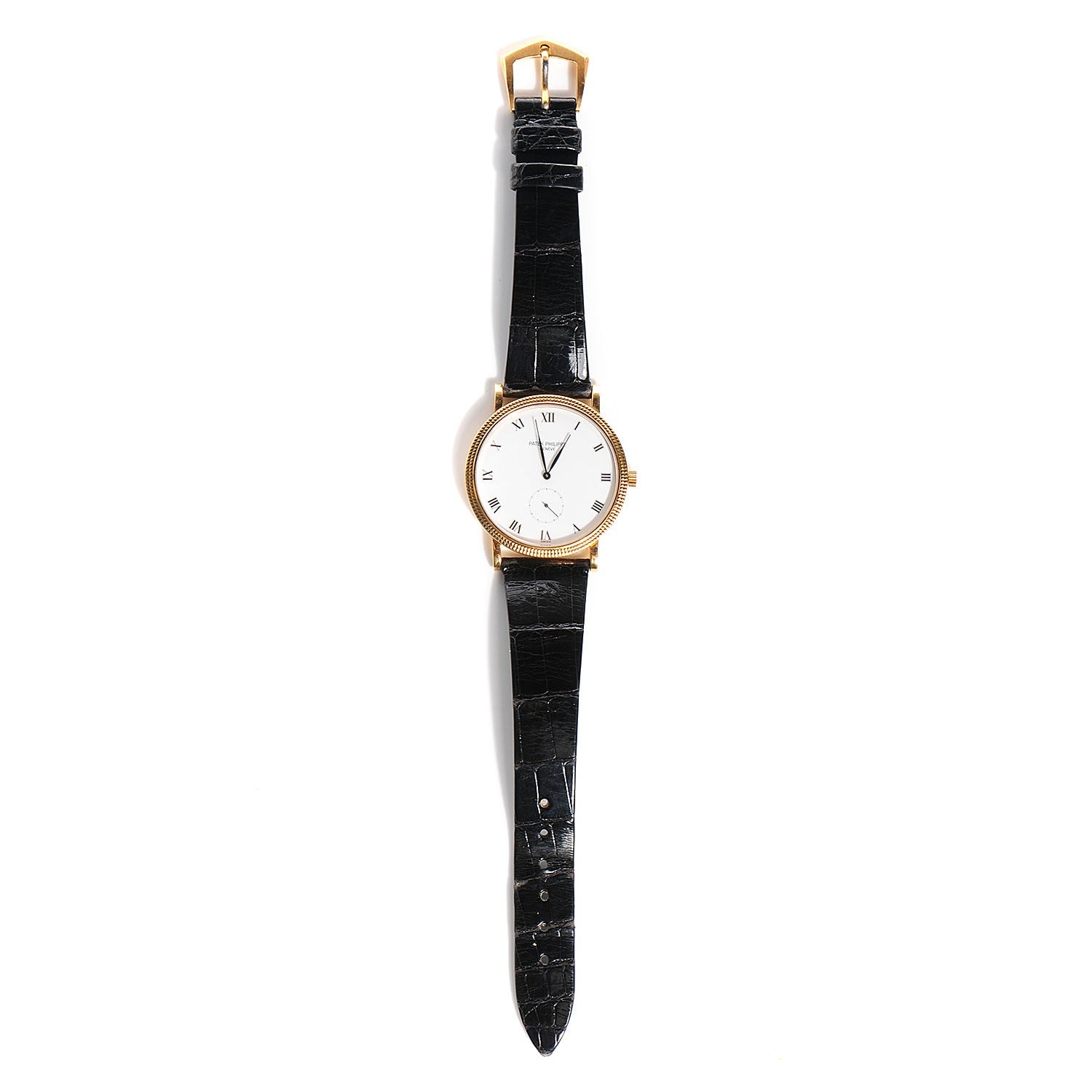 Patek Philippe 18K Yellow Gold Alligator 33mm Calatrava Manual Winding Watch 3919R 3 of 9