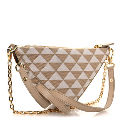 Prada Jacquard Triangolo Symbole Embroidered Mini Triangle Bag Corda Talco 3 of 12