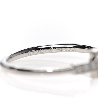 Tiffany 18K White Gold Diamond T Wire Ring 57 8 4 of 5