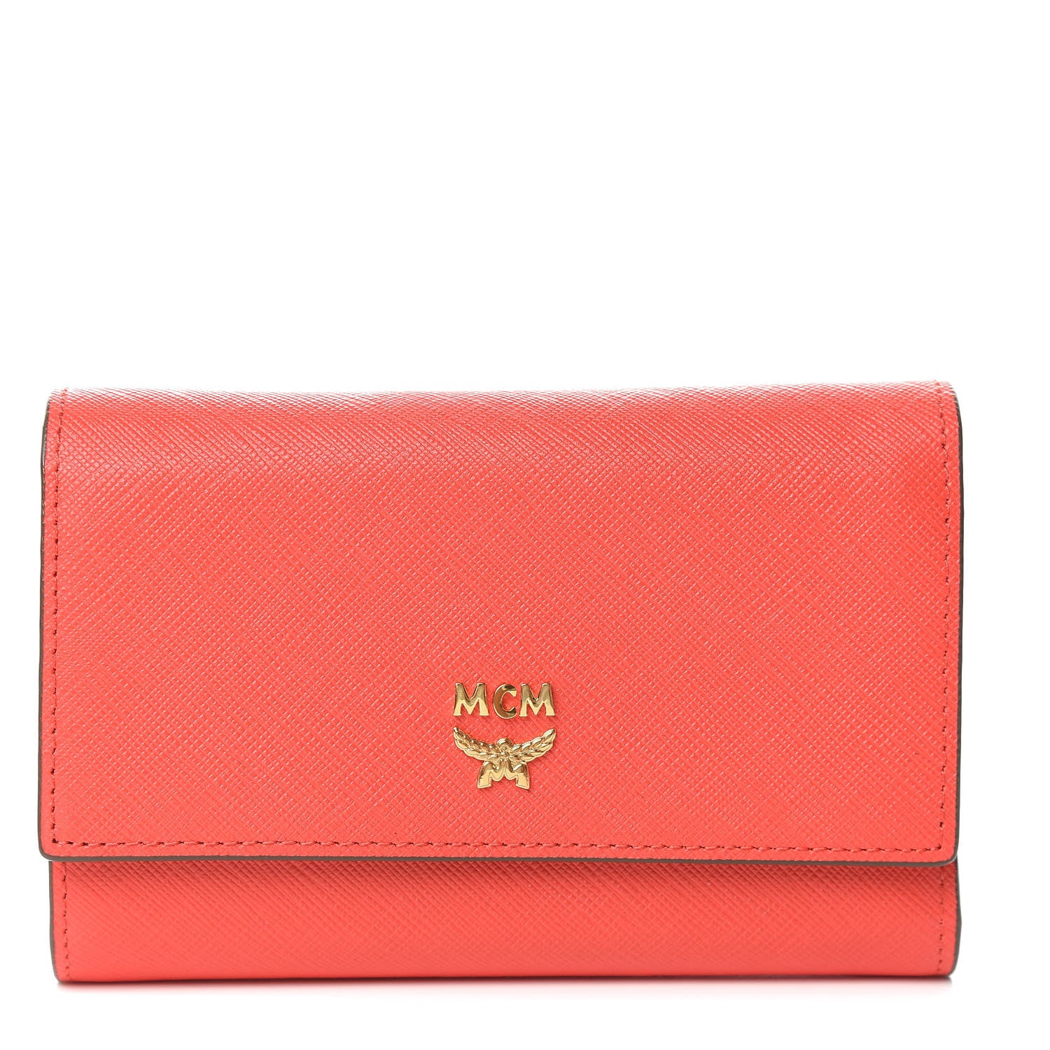 MCM Saffiano Tri-Fold Wallet Flap Poppy Red 1 of 9
