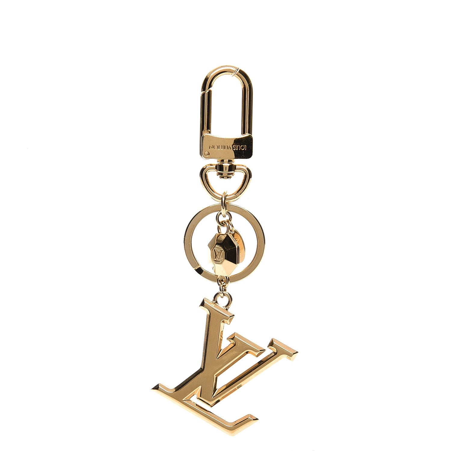 Louis Vuitton LV Facettes Bag Charm Key Holder Gold 1 of 4