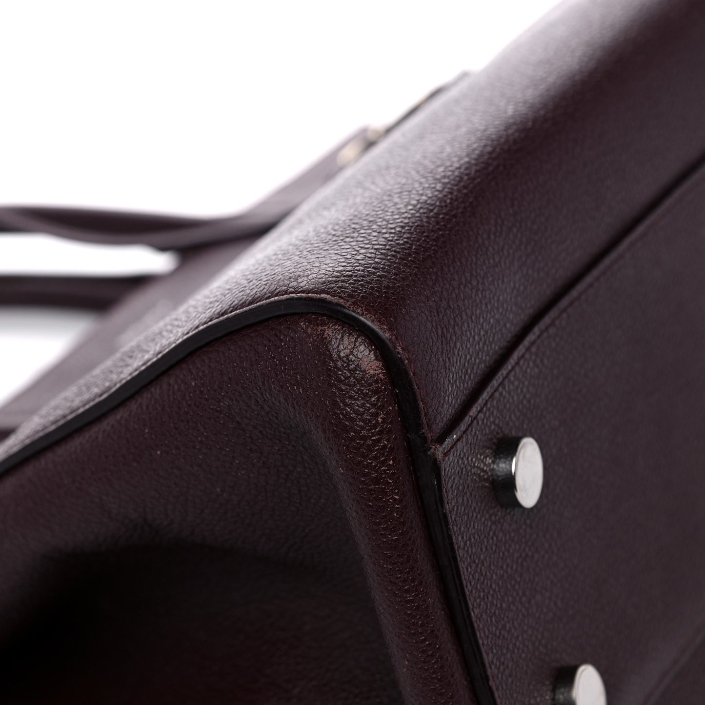 Grained Calfskin Medium Cabas Rive Gauche Amaranto