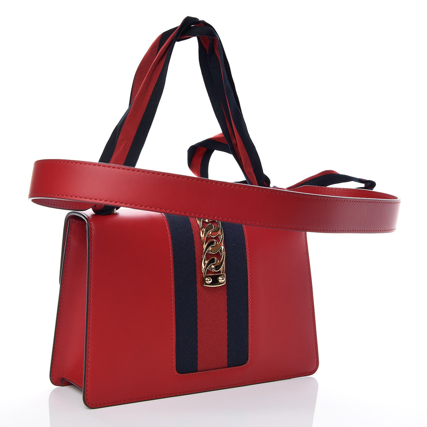 Calfskin Small Sylvie Shoulder Bag Hibiscus Red