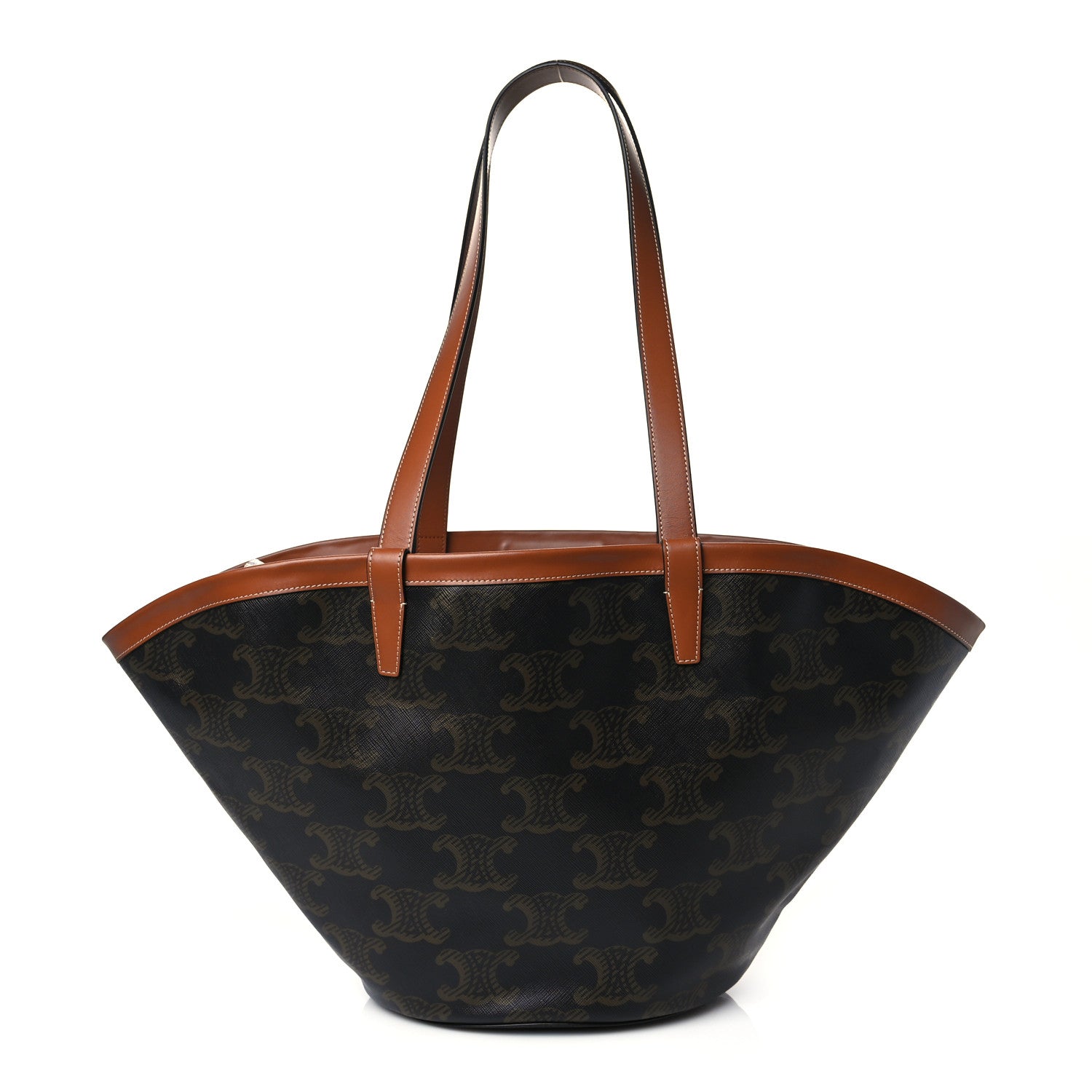Celine Calfskin Canvas Triomphe Couffin Tan 1 of 10