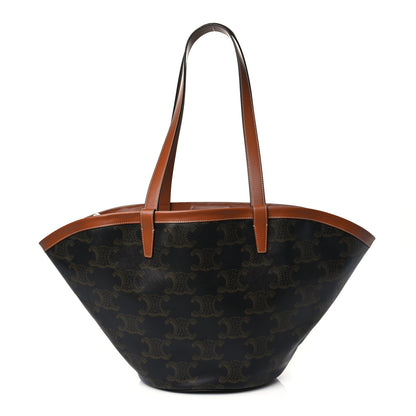 Celine Calfskin Canvas Triomphe Couffin Tan 1 of 10
