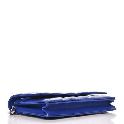 Chanel Lambskin Quilted Wallet On Chain WOC Blue Fonce 4 of 11