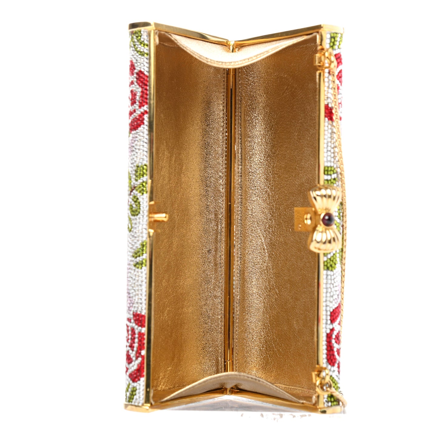 Swarovski Crystal Rose Minaudiere Clutch Multicolor