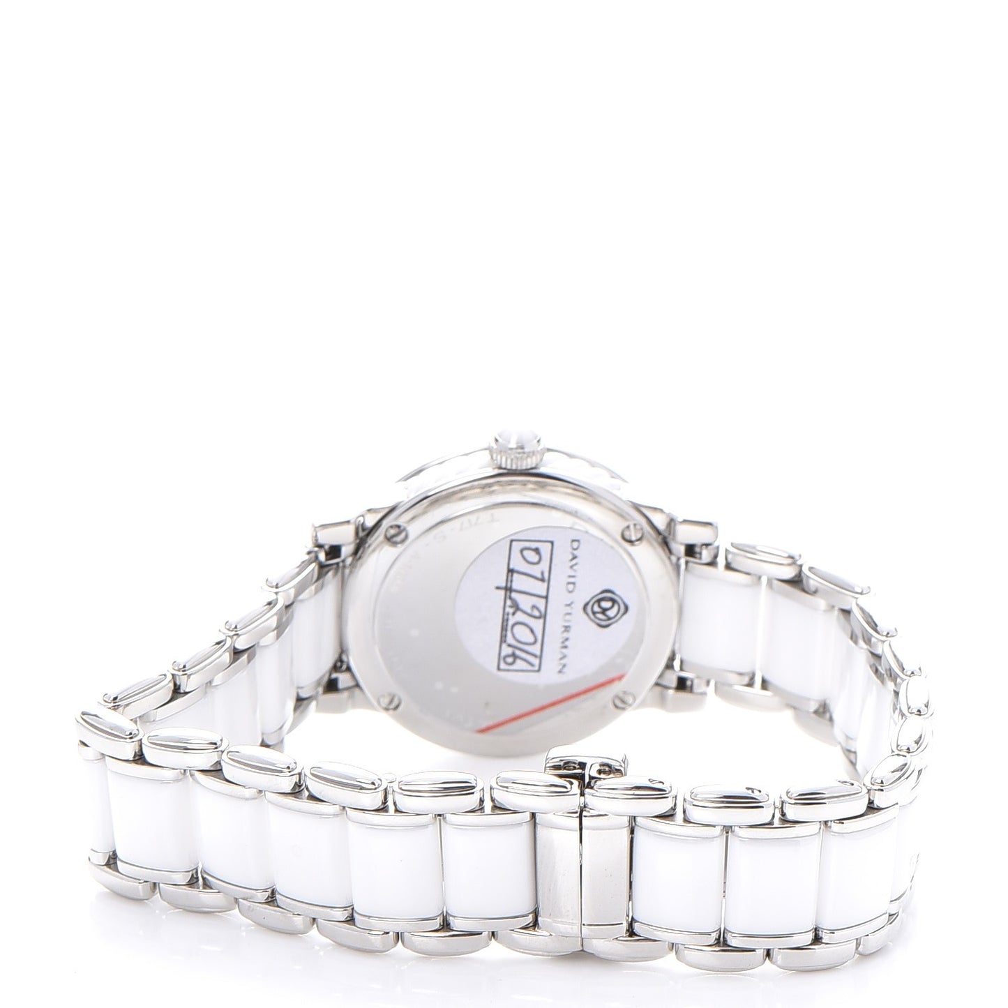 Stainless Steel Ceramic Diamond 30mm Classic Quartz Watch White