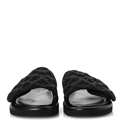 Louis Vuitton Technical Fabric Embossed Monogram Pool Pillow Comfort Mules 41 Black 3 of 11