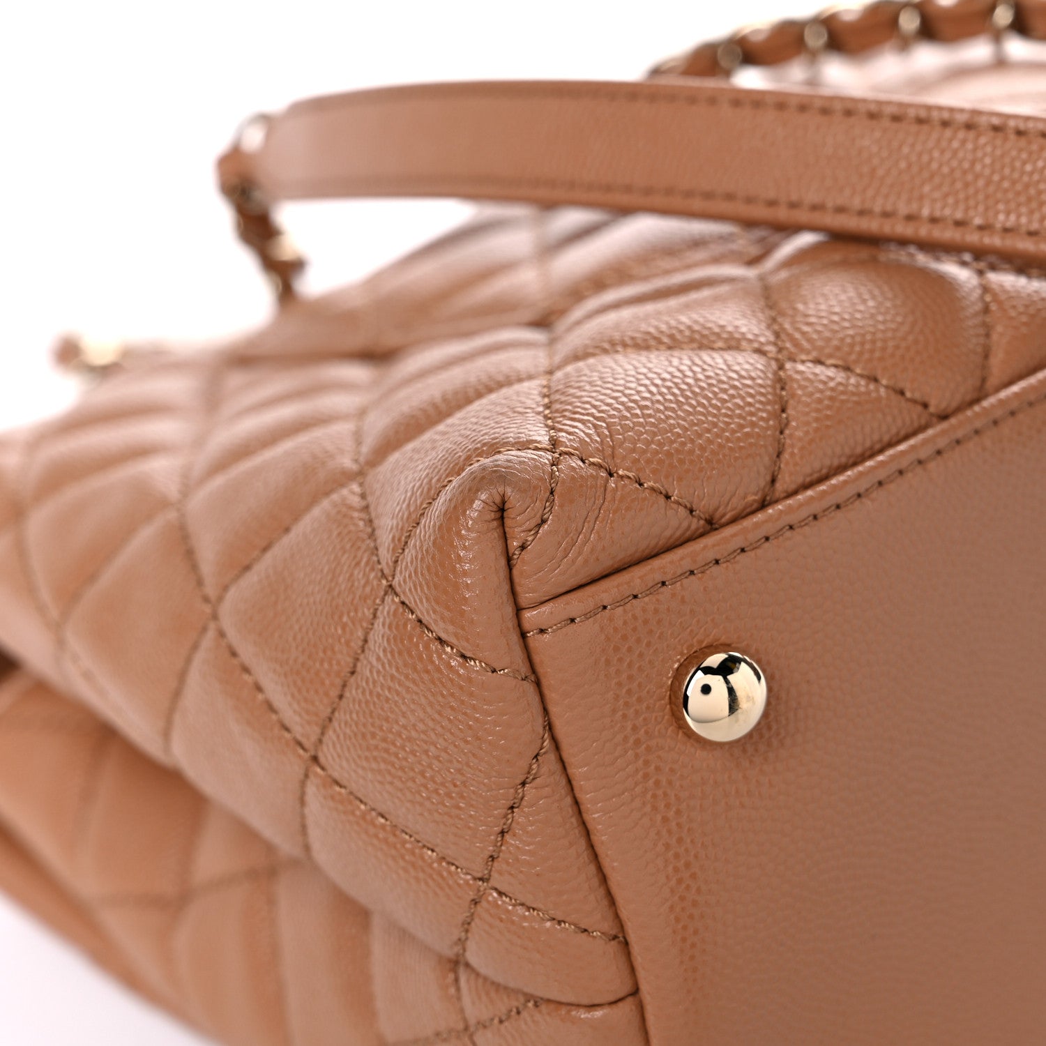 Chanel Caviar Quilted Small Coco Handle Flap Brown 10 of 11