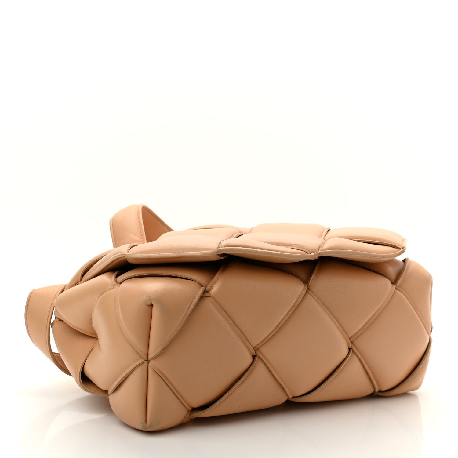 Bottega Veneta Nappa Intreccio Padded Top Handle Shoulder Bag Almond 3 of 17