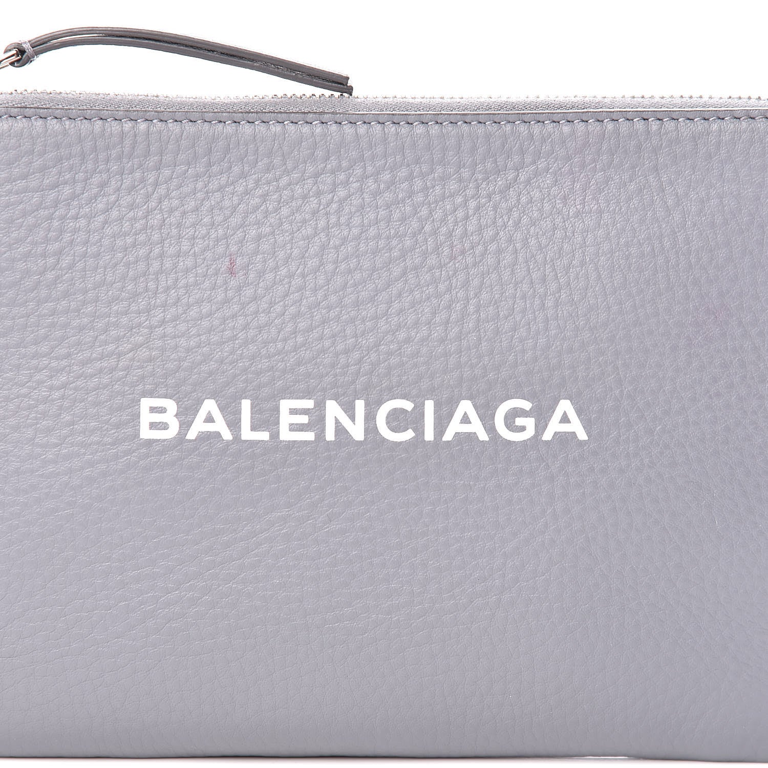 Balenciaga Calfskin Logo Medium Everyday Pouch Gris Perle Fonce White 8 of 9