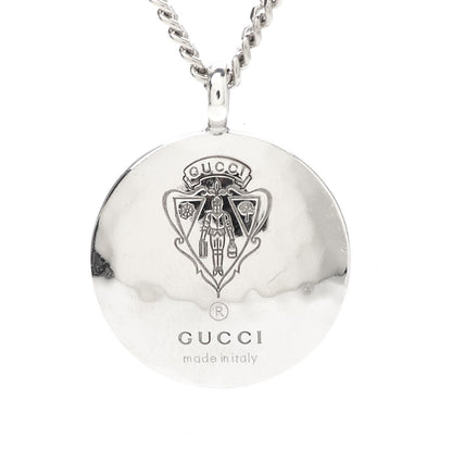 Gucci Sterling Silver Hammered Shield Pendant Necklace 5 of 6