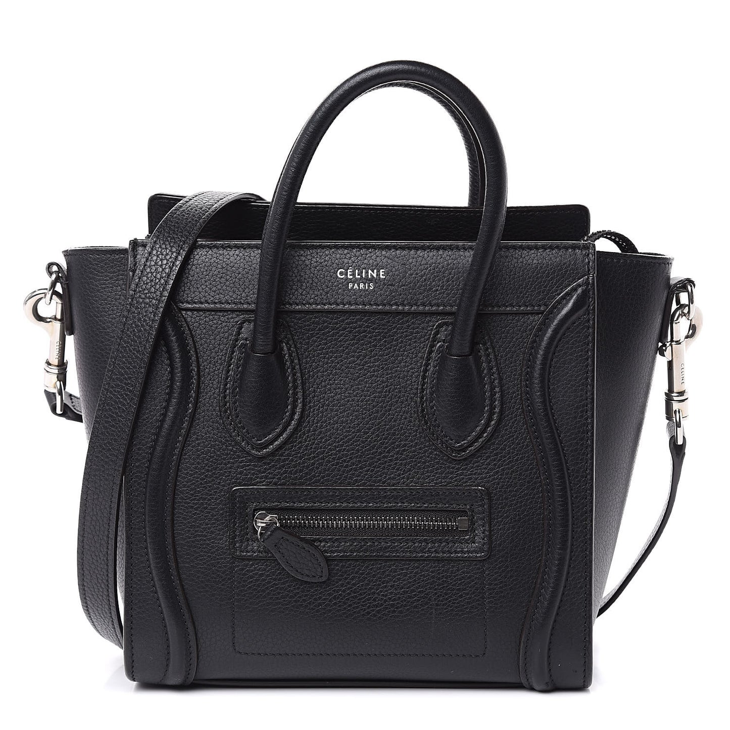 Drummed Calfskin Nano Luggage Black