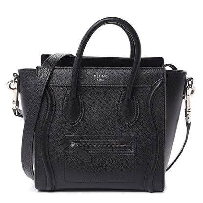 Celine Drummed Calfskin Nano Luggage Black 1 of 9