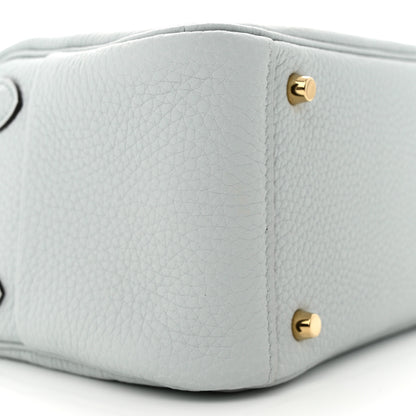 Hermes Taurillon Clemence Mini Lindy 20 Bleu Pale 9 of 10