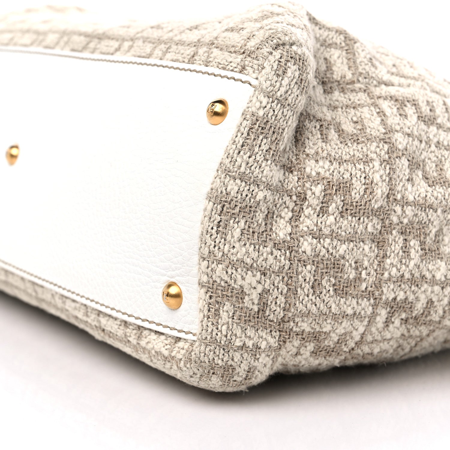Fendi Corda Zucca Large Peekaboo Iconic Satchel White 9 of 11