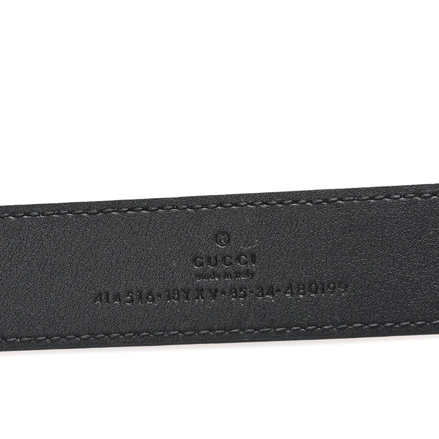 Azalea Calfskin Enamel Monochrome Double G 40mm Belt 85 34 Black