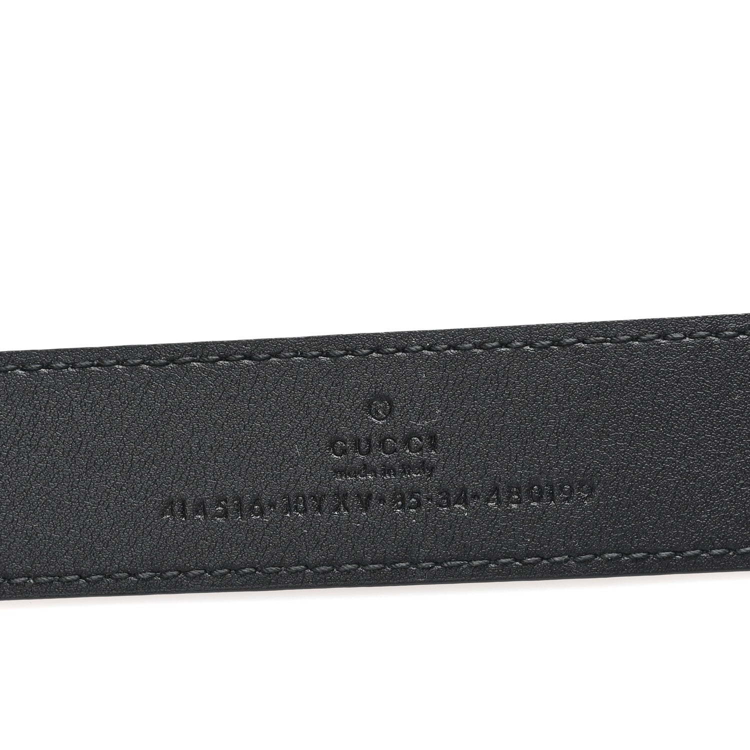 Gucci Azalea Calfskin Enamel Monochrome Double G 40mm Belt 85 34 Black 3 of 4