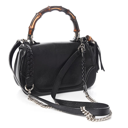 Gucci Calfskin Medium New Bamboo Top Handle Bag Black 2 of 12