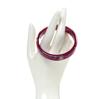 Chanel Resin Crystal CC Bangle Pink 2 of 4